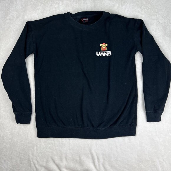 Vans X Nintendo Super Mario Sweatshirt Pullover Men's Size M Black *Game Over* - Picture 1 of 8